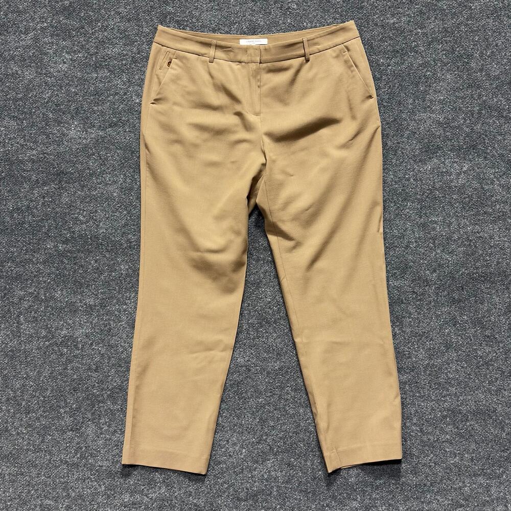 Gerard Darel Pants Womens 46 Beige Wool Blend Tapered Stretch Dress Trousers